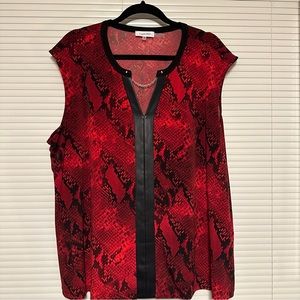 Calvin Klein 2x Sleeveless Snake print Blouse